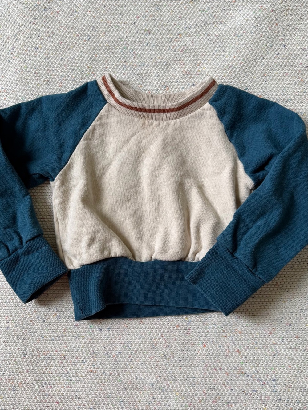 Fin & Vince Baby Sweatshirt in Cream and Teal